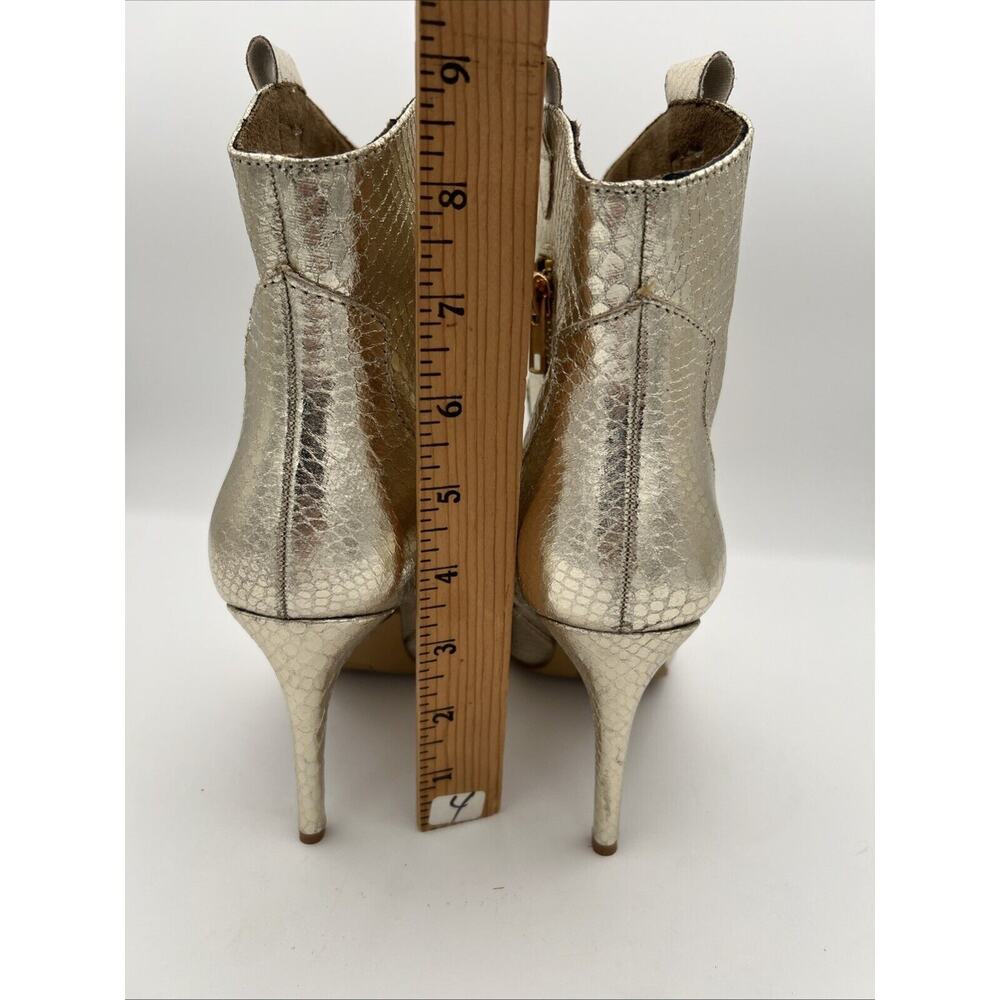 Shu Shop Yaneli Gold Foil Western Snake Stiletto Heel Pull on Boots Size 8 - Picture 4 of 9